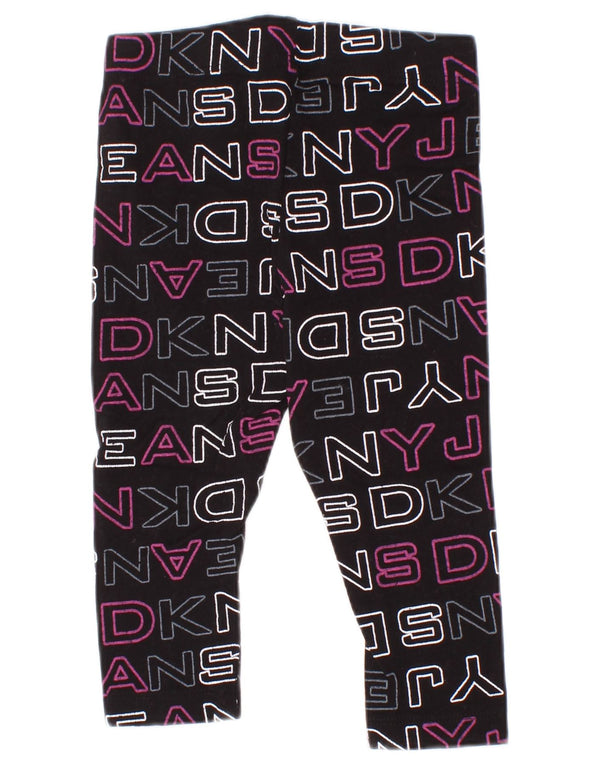 Leggings grafici Dkny per bambina 9-12 mesi in cotone nero