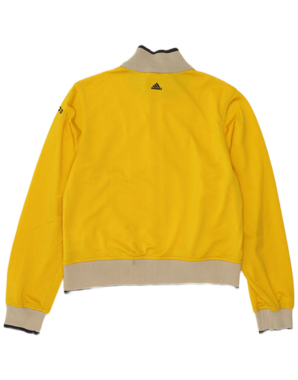 Giacca da ginnastica grafica da donna Adidas UK 12 poliestere giallo medio