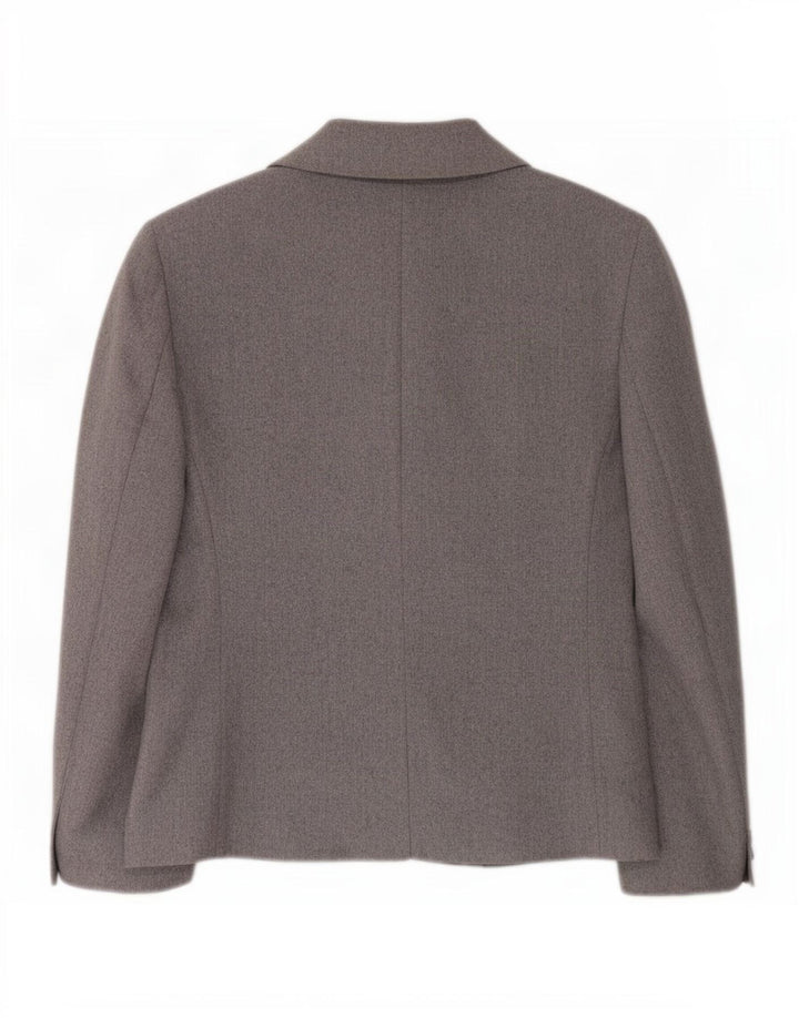 Giacca blazer a 1 bottone da donna St Michael UK 14 grande lana grigia