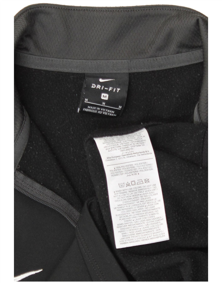 Top della tuta pullover da uomo Nike, poliestere color block medio nero