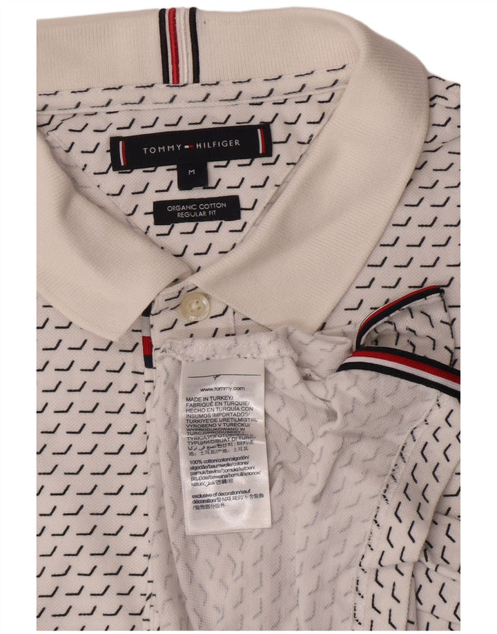 Polo da uomo vestibilità regolare Tommy Hilfiger cotone geometrico bianco medio