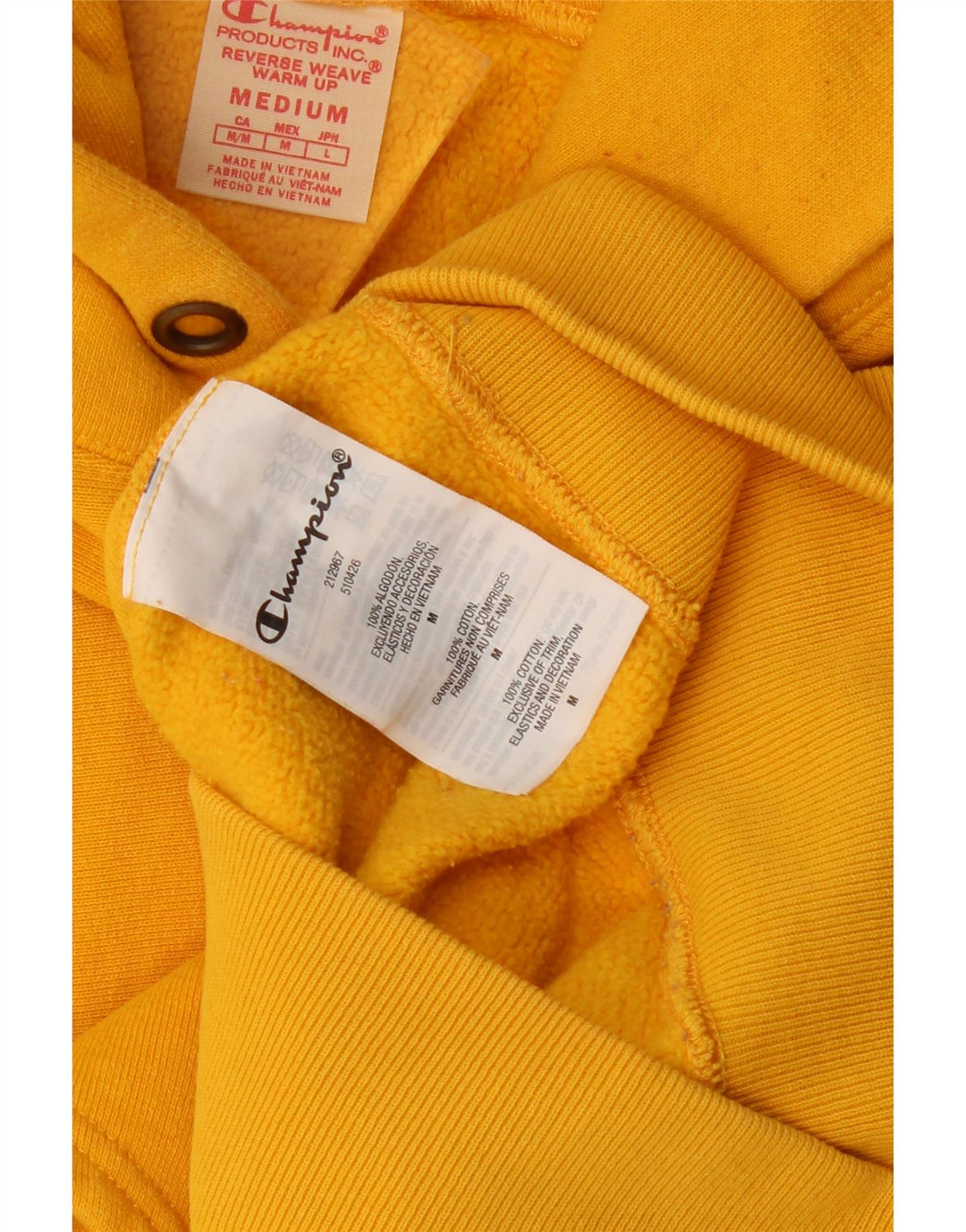 Maglione con cappuccio Champion Reverse Weave da uomo in cotone giallo medio