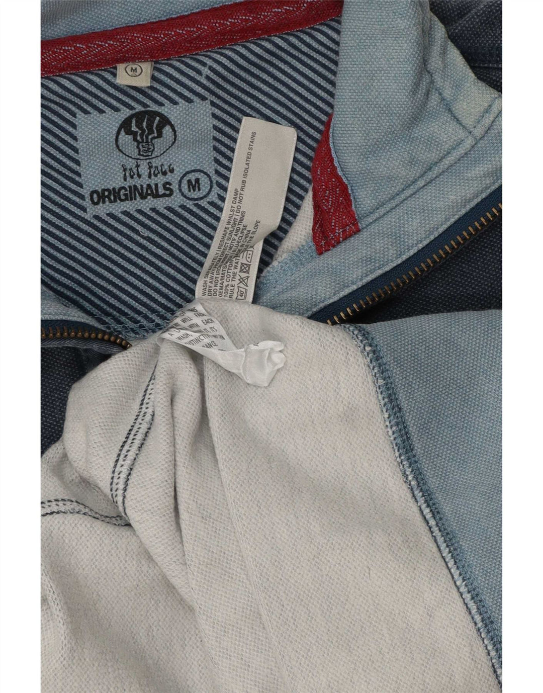 Felpa uomo Fat Face con zip al collo Medio Blu Navy Cotone