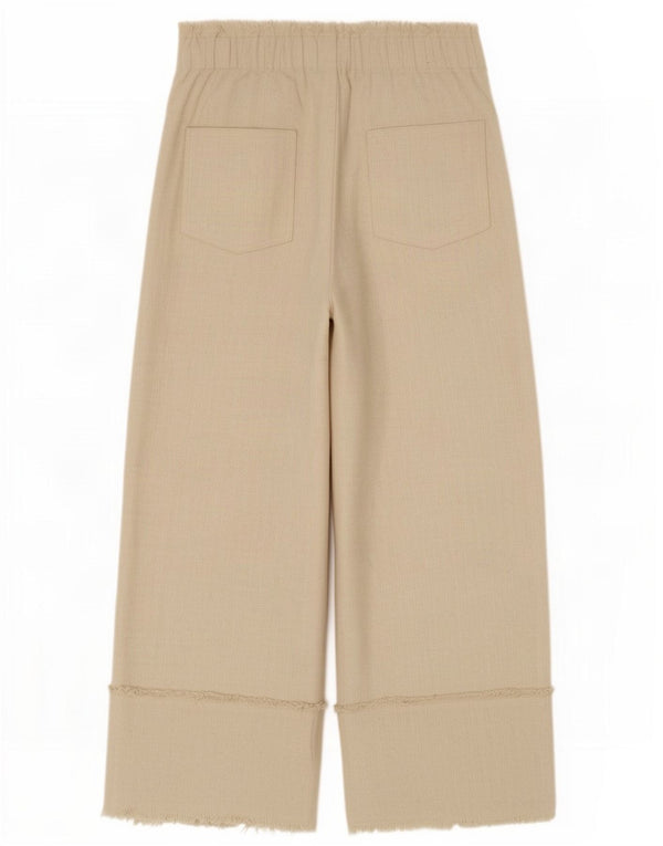 Pantaloni corti a gamba larga a vita alta da donna Zara piccoli W26 L24 cotone beige