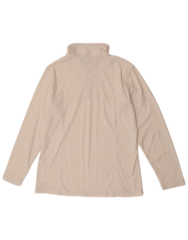 Maglione in pile da donna Asics con collo con zip UK 14 poliestere bianco medio