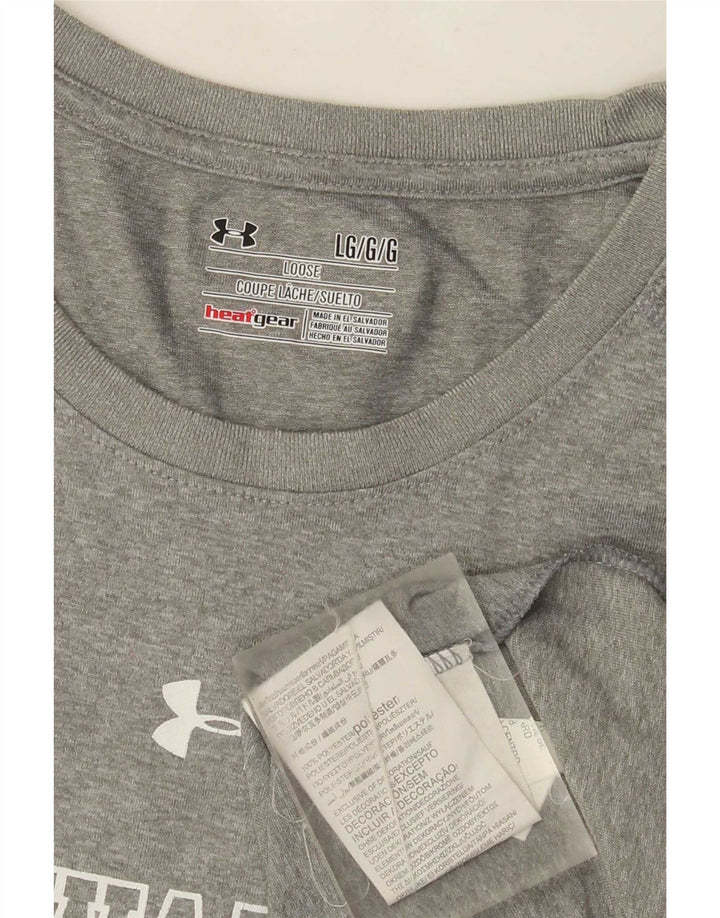 Maglietta grafica Under Armour da uomo Milwaukee, grande, in poliestere grigio