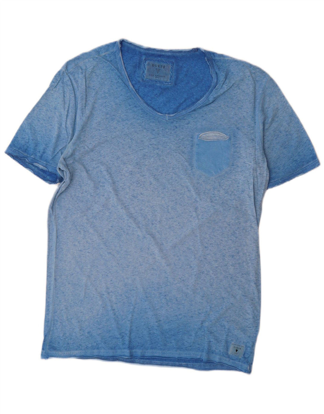 Guess T-shirt da uomo Top grande blu screziato