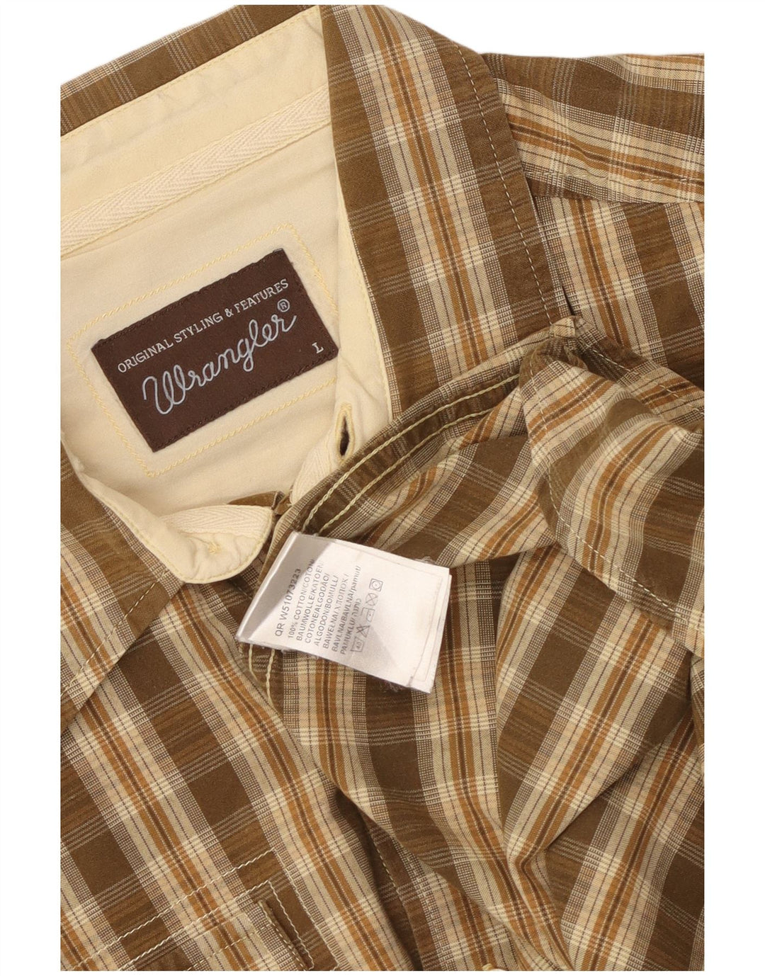 Camicia da uomo Wrangler in cotone a quadri marroni grandi