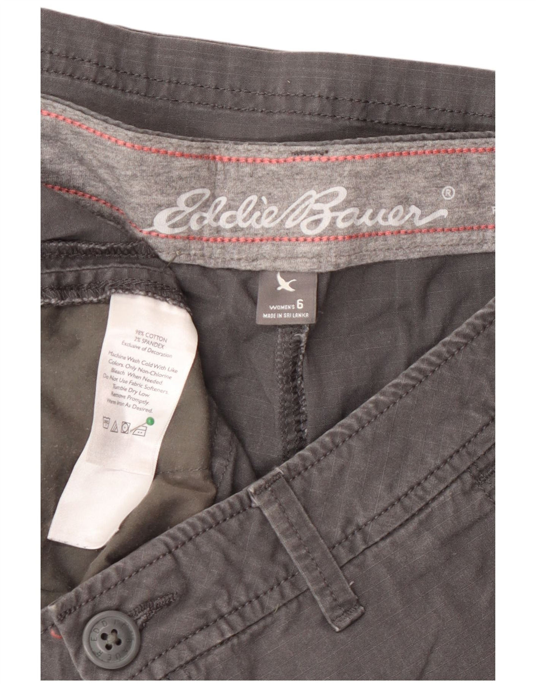 Pantaloncini cargo da donna leggermente curvy Eddie Bauer US 6 Medium W30 Cotone grigio