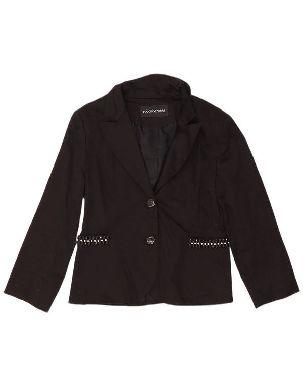 Giacca Blazer da Donna a 2 Bottoni Roccobarocco IT 50 XL Cotone Nero