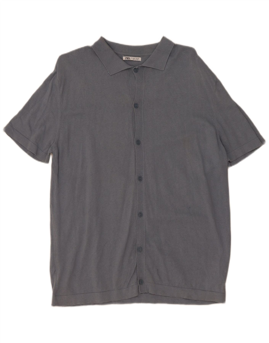 Maglione cardigan a maniche corte da uomo Zara grande in cotone grigio