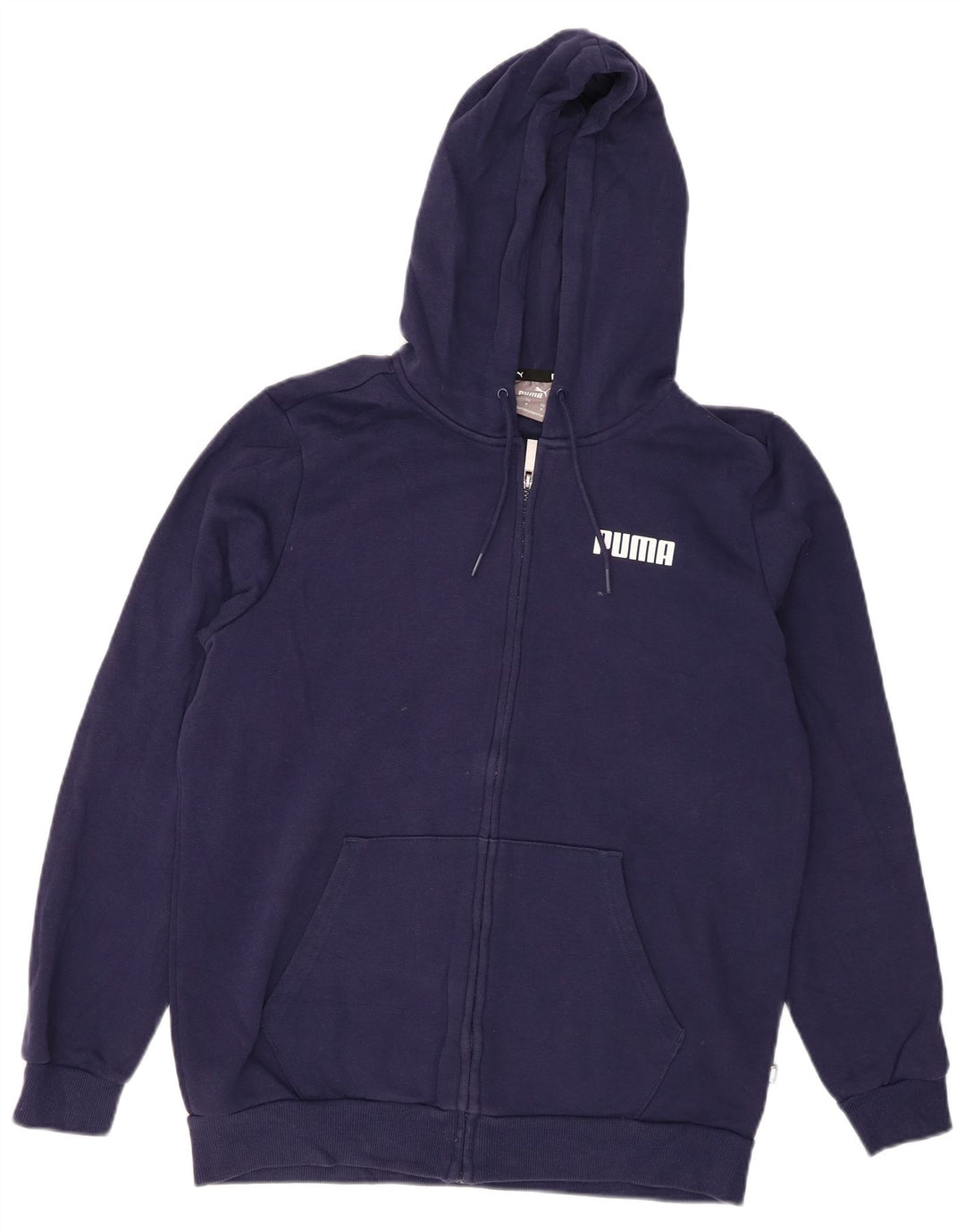 Felpa con cappuccio e zip da uomo PUMA in cotone blu navy medio