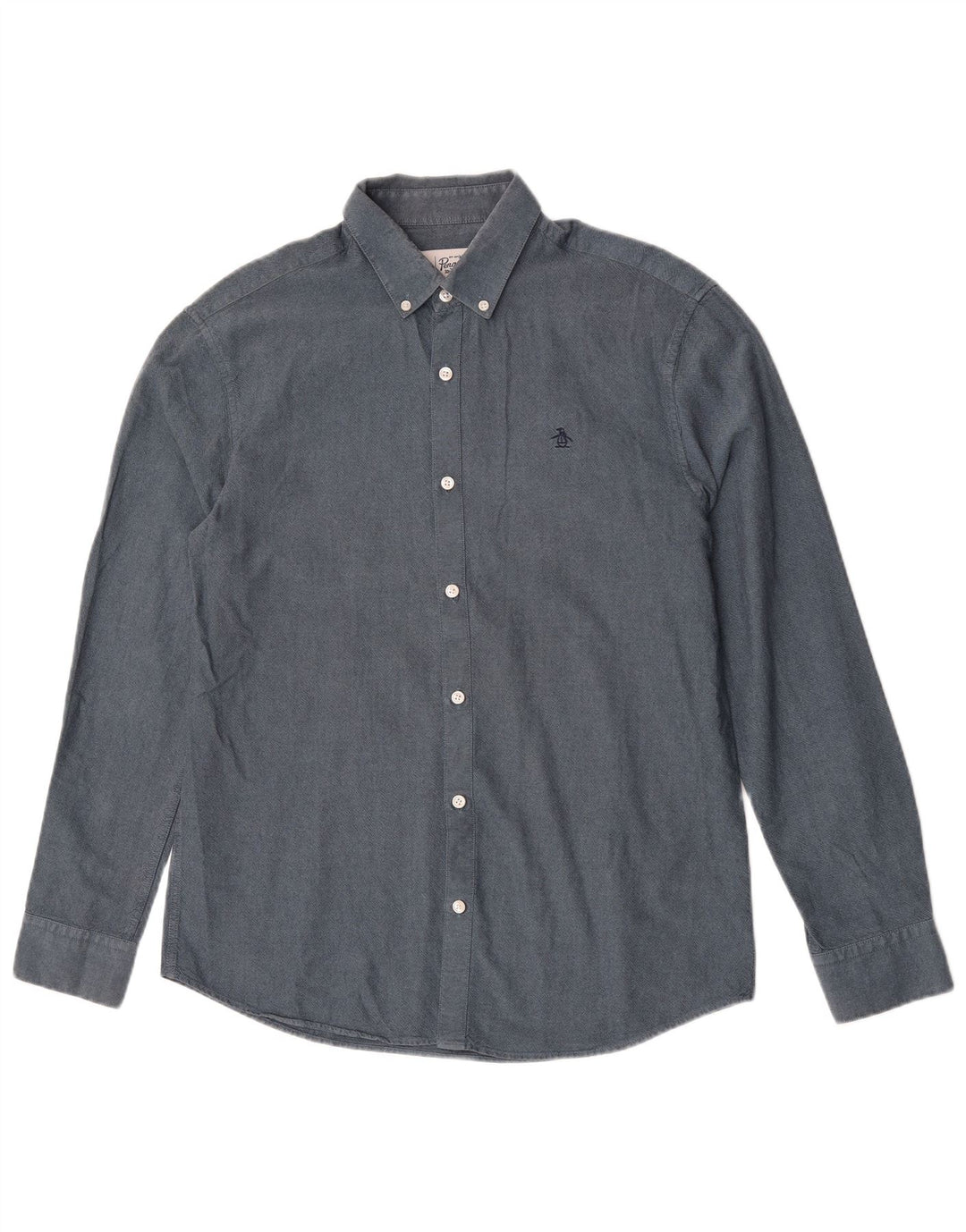 Camicia da uomo Pinguino in cotone blu medio