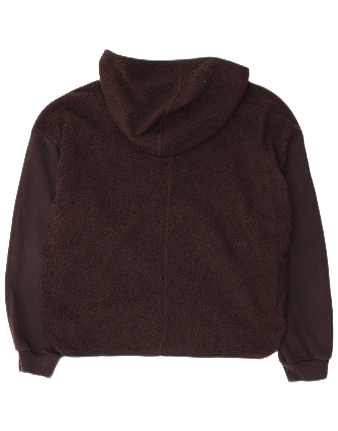 Maglione in pile con cappuccio oversize da donna ADIDAS UK 8/10 piccolo poliestere nero