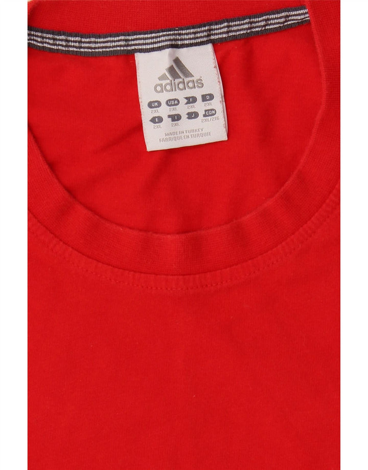 ADIDAS Mens T-Shirt Top 2XL Red Vintage Adidas and Second-Hand Adidas from Messina Hembry 