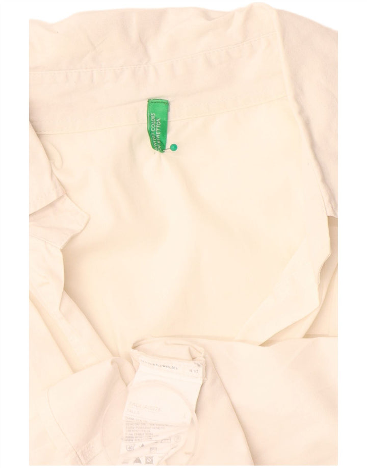 Camicia pullover da donna Benetton UK 16 grande cotone bianco sporco