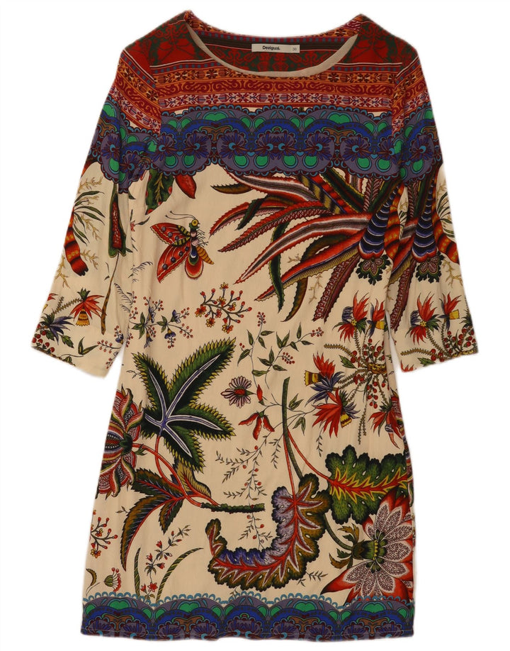 DESIGUAL Abito a trapezio grafico da donna EU 36 Piccolo floreale multicolore