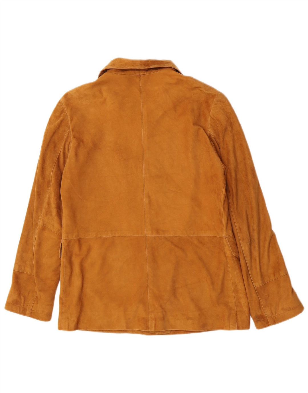 Giacca vintage in pelle scamosciata da donna UK 10 piccola marrone