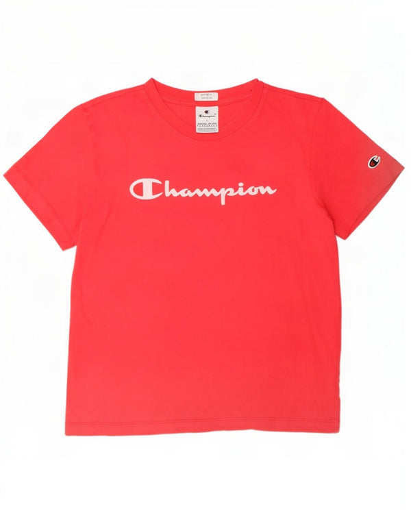 T-shirt grafica da donna Champion Top UK 16 grande cotone rosa