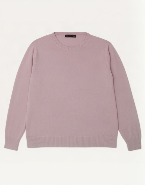 Maglione maglione con scollo a barca da donna Marks & Spencer UK 18 XL acrilico viola