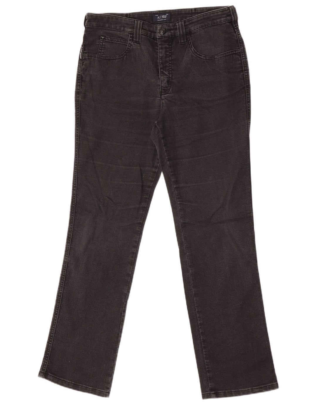 Jeans dritti da donna Armani W30 L30 cotone nero