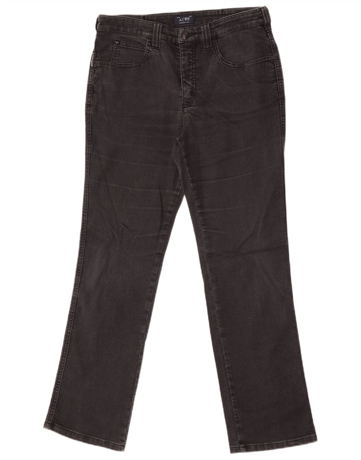 Jeans dritti da donna Armani W30 L30 cotone nero