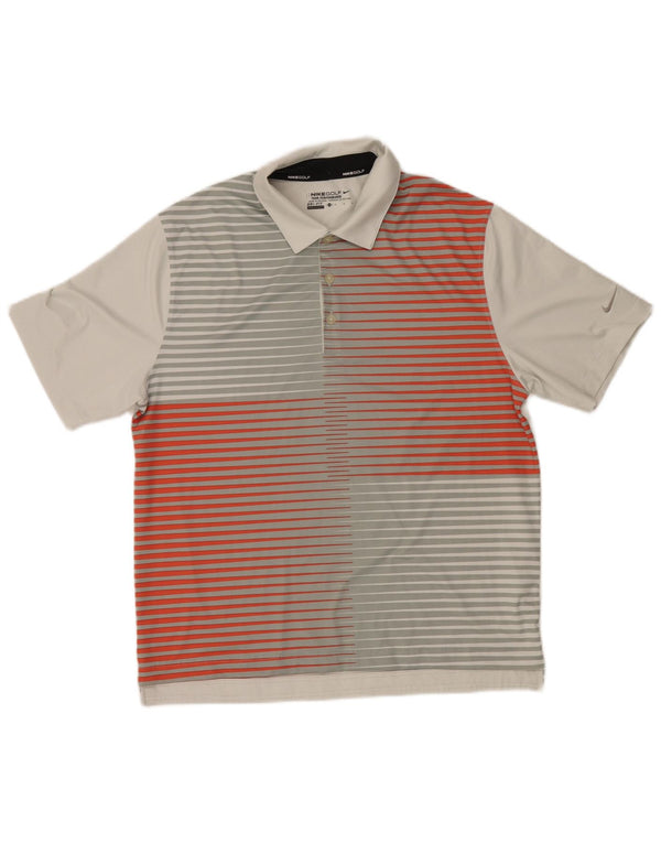 Polo Nike Dri Fit da uomo a righe grigio medio