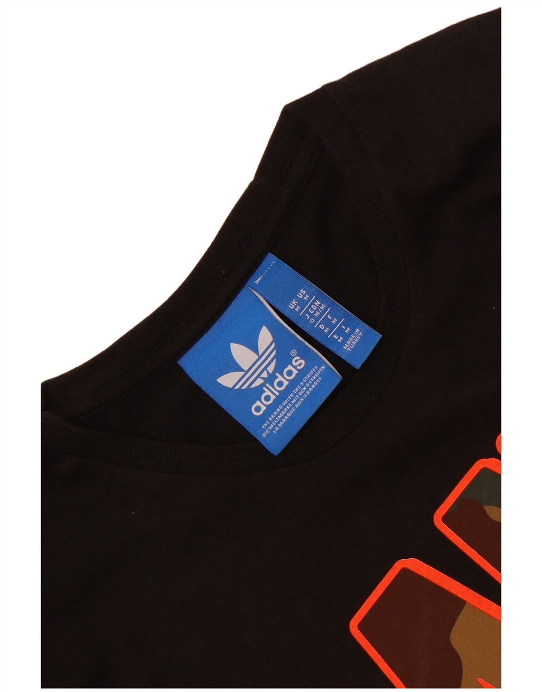 T-shirt grafica da uomo Adidas Top media nera