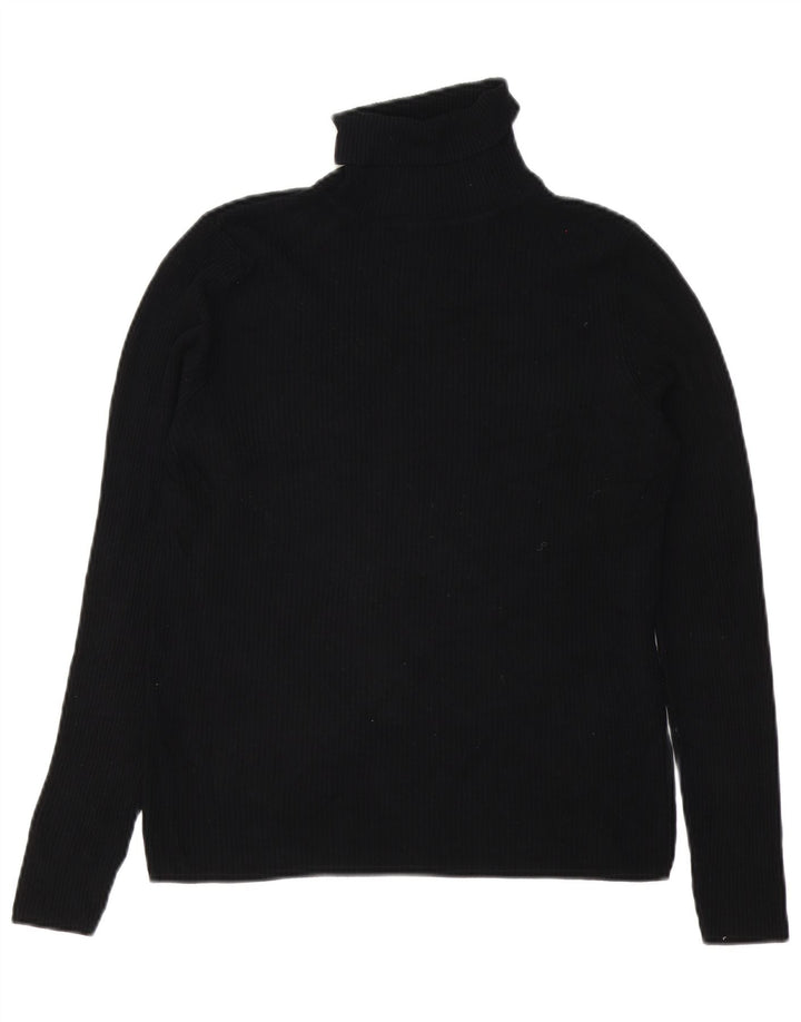 Maglione maglione a collo alto da donna Marks & Spencer UK 14 viscosa nera media