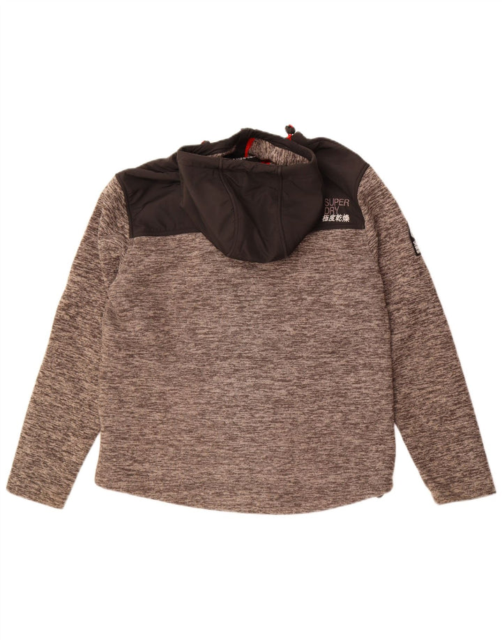 Maglione con cappuccio e zip da uomo Superdry 2XL Poliestere color block grigio