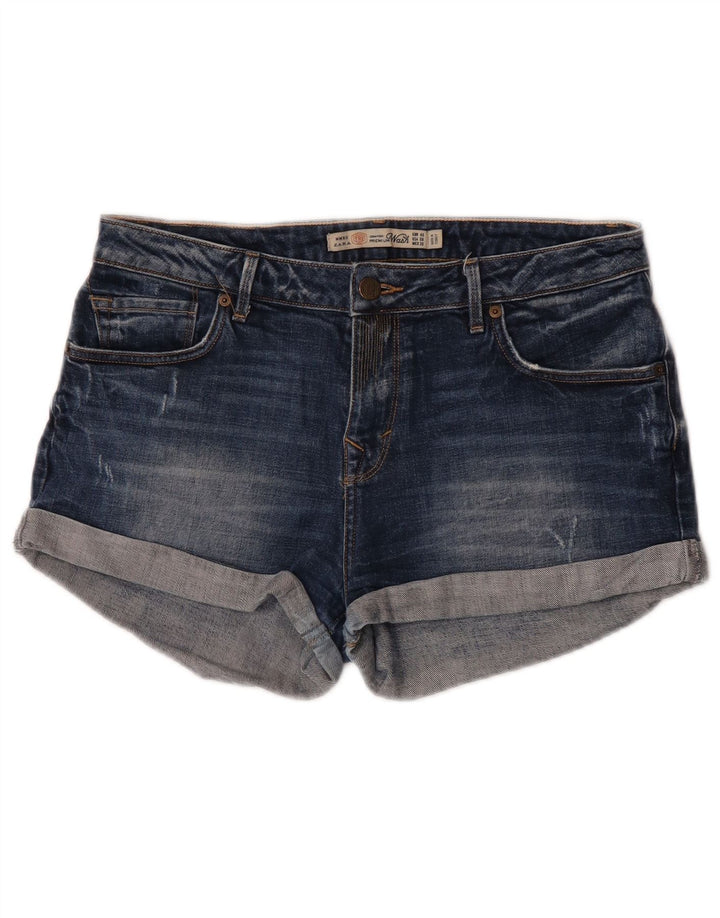 Pantaloncini di jeans da donna Zara EU 40 medi W30 cotone blu navy