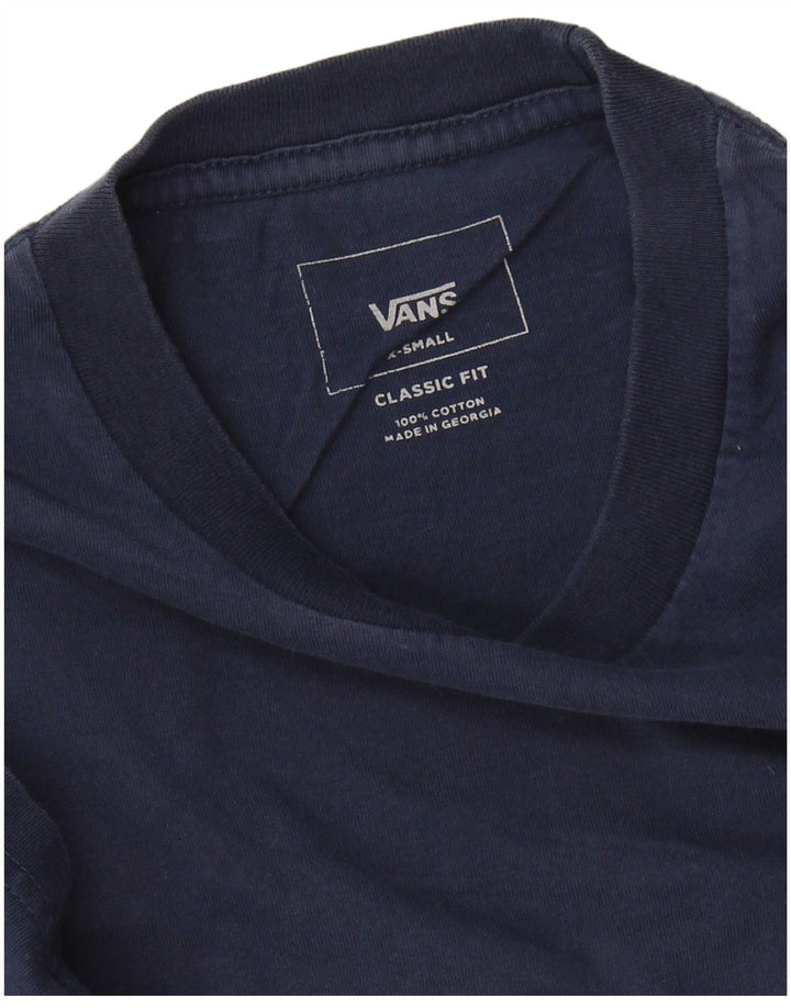 T-shirt da uomo Vans Classic Fit XS in cotone color block blu navy