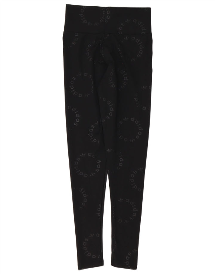 Leggings grafici da donna Adidas UK 10 piccoli poliestere nero