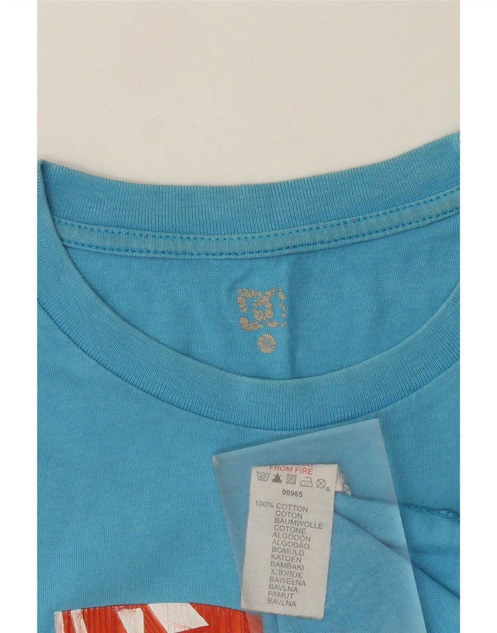 T-shirt grafica da uomo DC Top in cotone blu medio