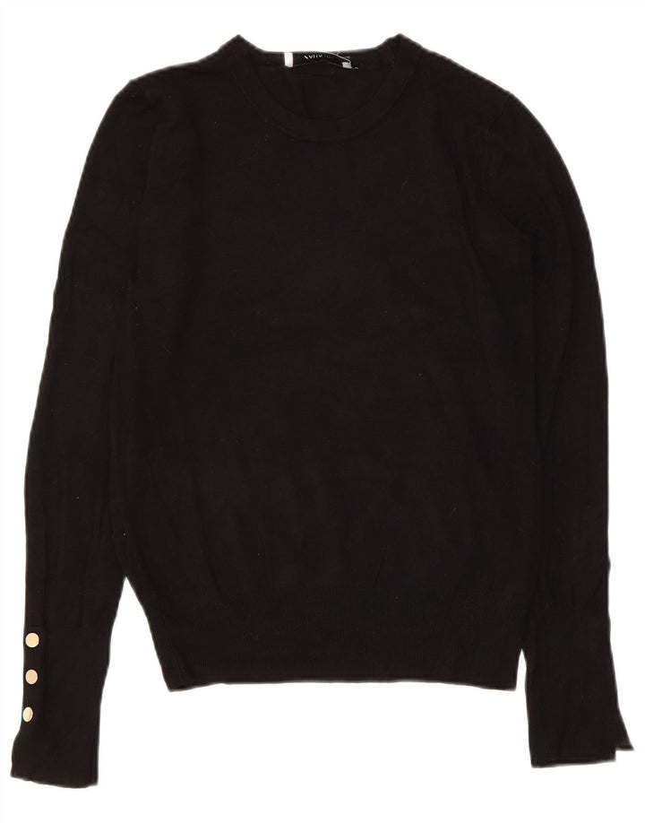 Maglione maglione girocollo da donna Zara UK 10 piccolo nero