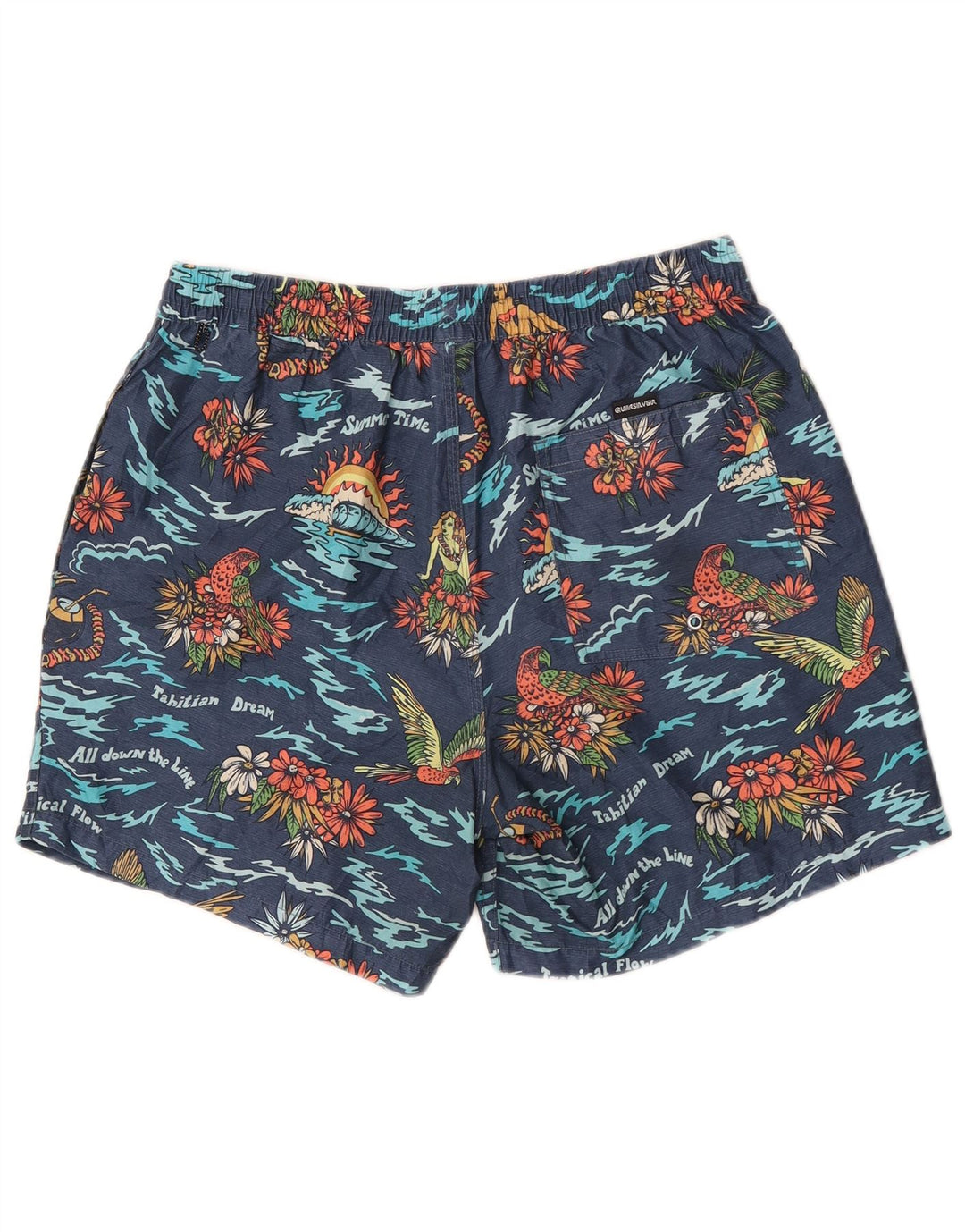Pantaloncini da bagno da uomo Quiksilver medio poliestere floreale blu navy