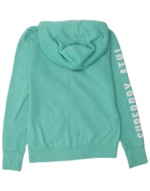 Felpa con cappuccio e zip grafica da donna Superdry UK 10 Small Turchese Cotone