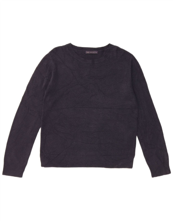 Maglione maglione con scollo a barca da donna Marks & Spencer UK 12 medio blu navy