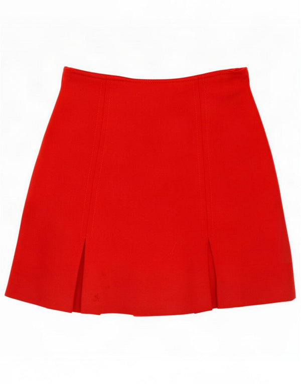 Vintage Womens Mini Skirt IT 44 Medium W26 Red Wool