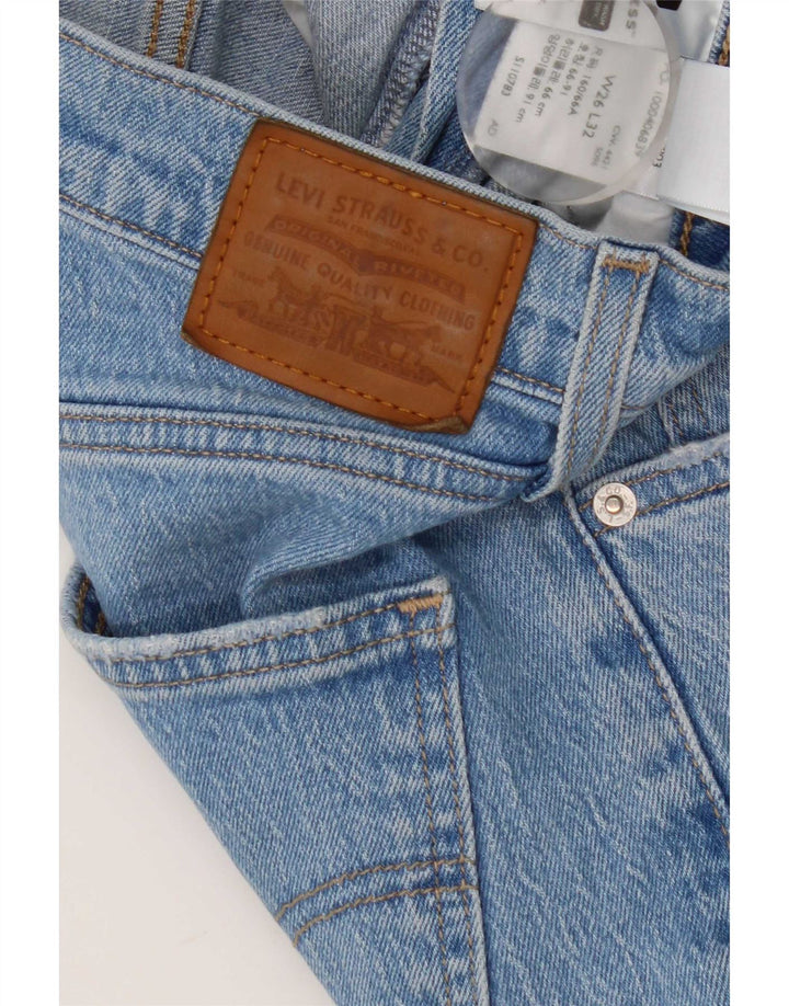 Jeans Levi's da donna svasati a vita alta effetto vissuto W26 L27 cotone blu