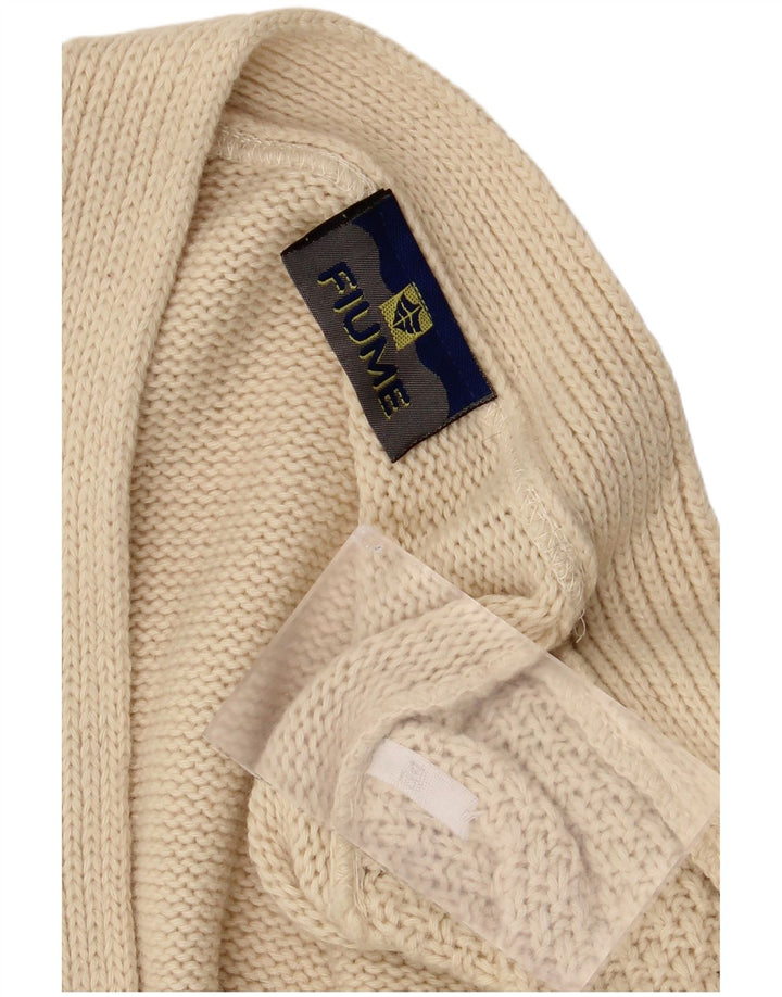 Maglione Cardigan Uomo Fiume IT 54 XL Beige Lana