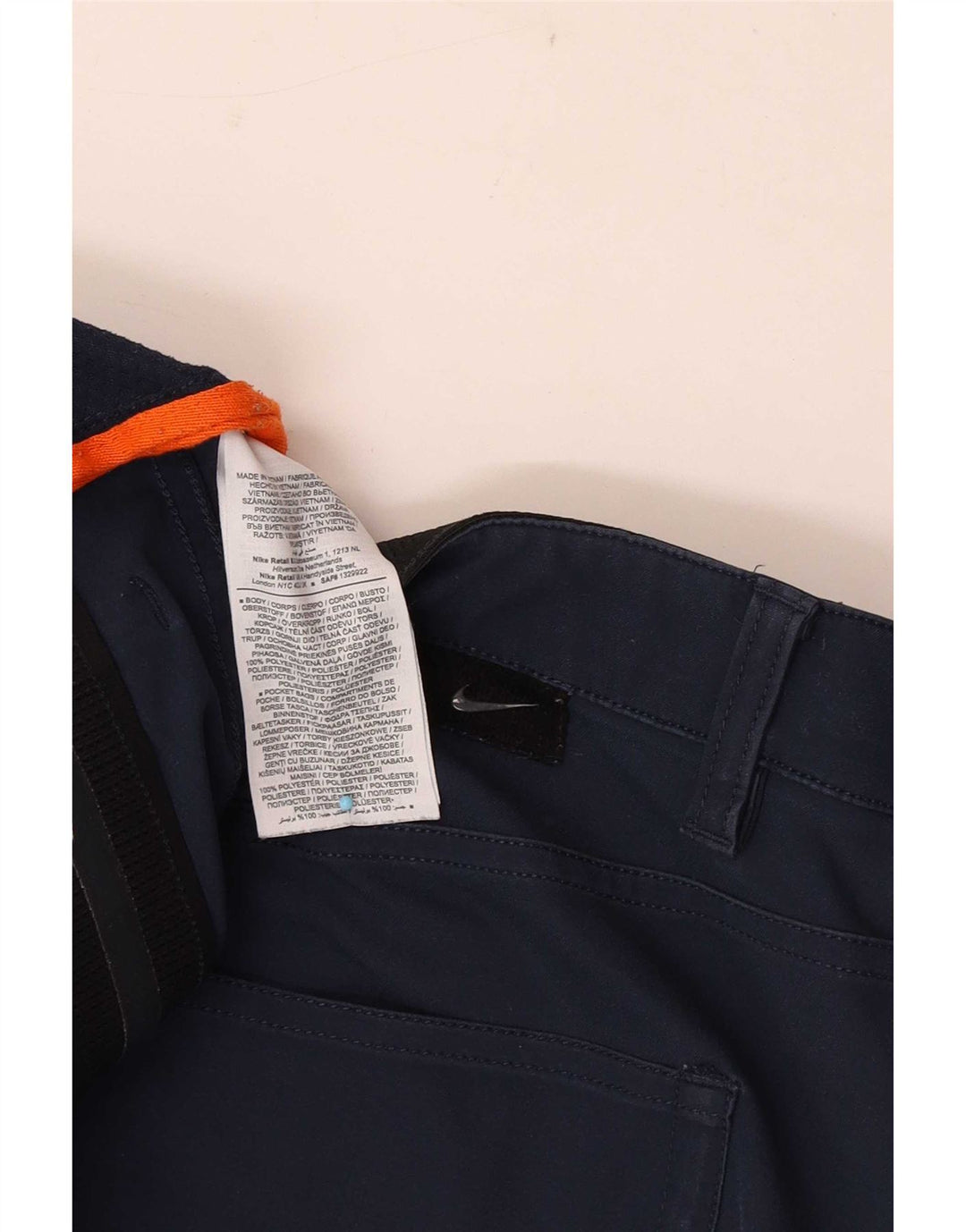 Pantaloni casual dritti Nike da uomo W36 L27 poliestere blu navy