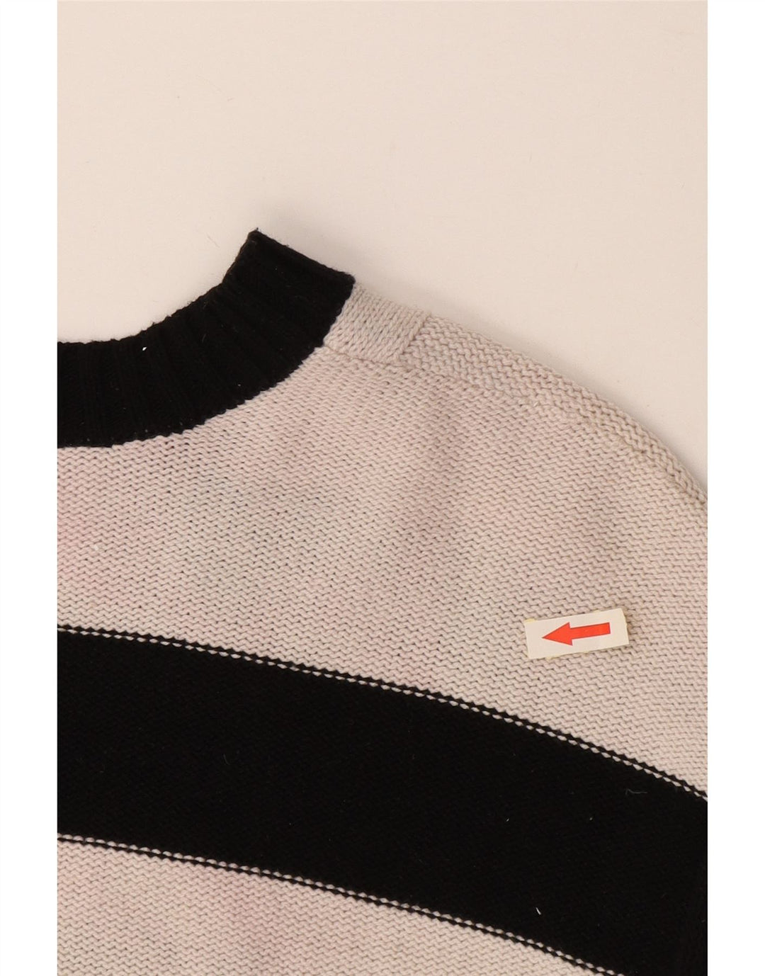 CHAPS Maglione oversize da donna con scollo a V UK 10 Piccolo a righe nere