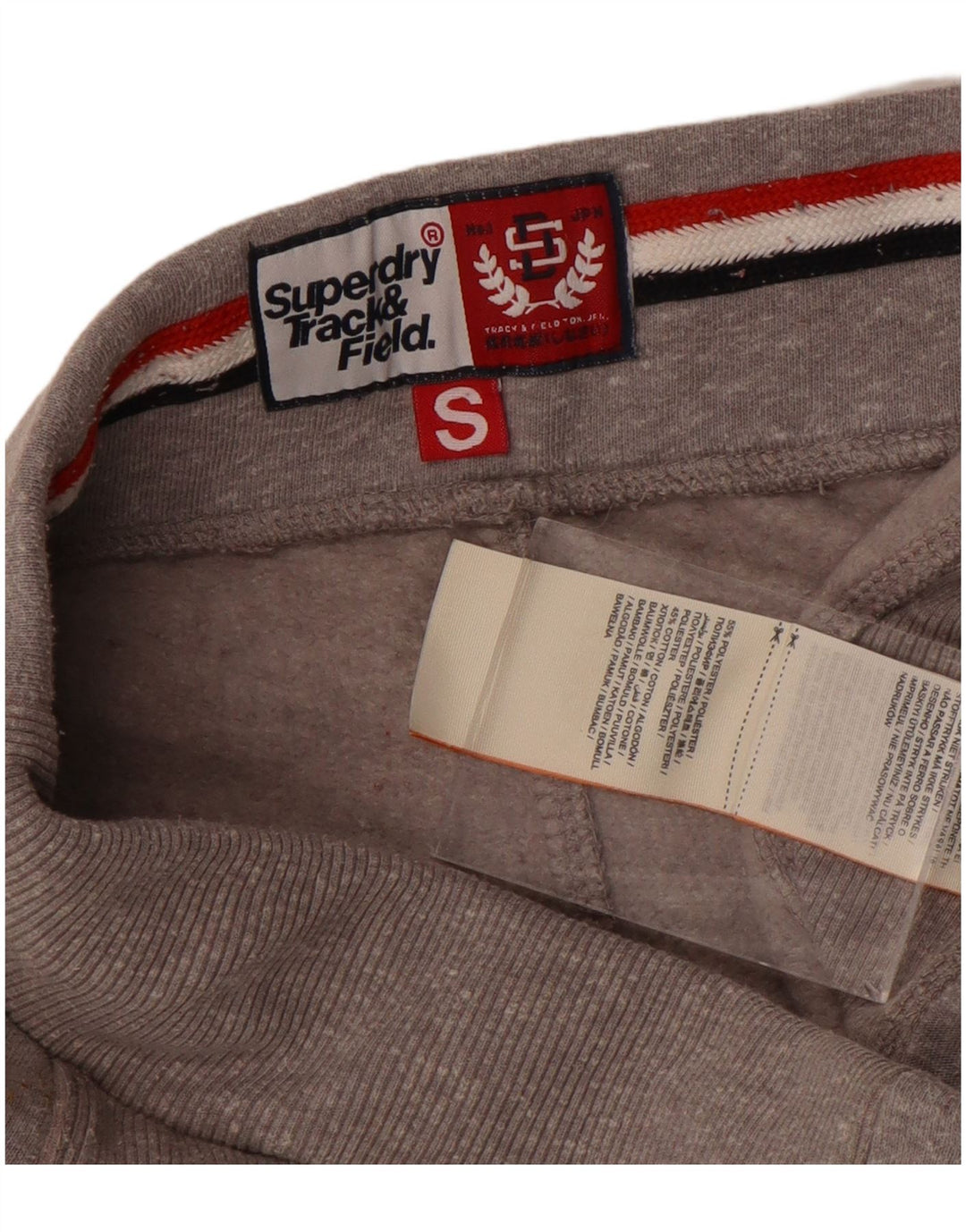 Pantaloni da tuta con grafica da uomo SUPERDRY Pantaloni da jogging piccoli in poliestere grigio