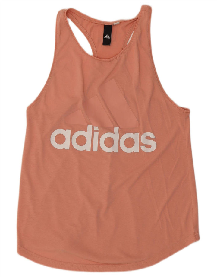 Canottiera grafica da donna Adidas UK 12 rosa medio