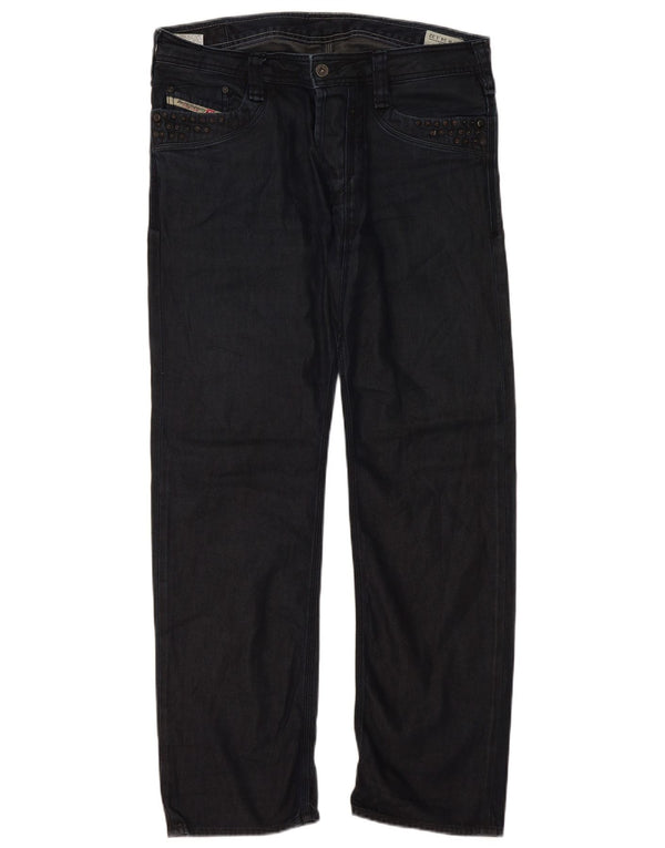 Jeans dritti da uomo Diesel W34 L32 in cotone blu navy