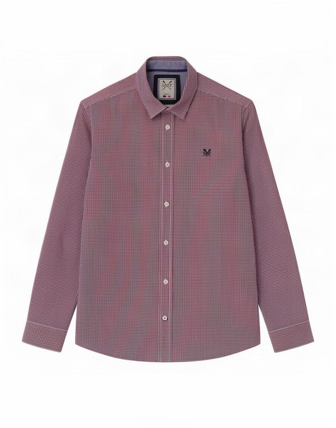 Crew Clothing Camicia da uomo piccola in cotone a quadretti rossi