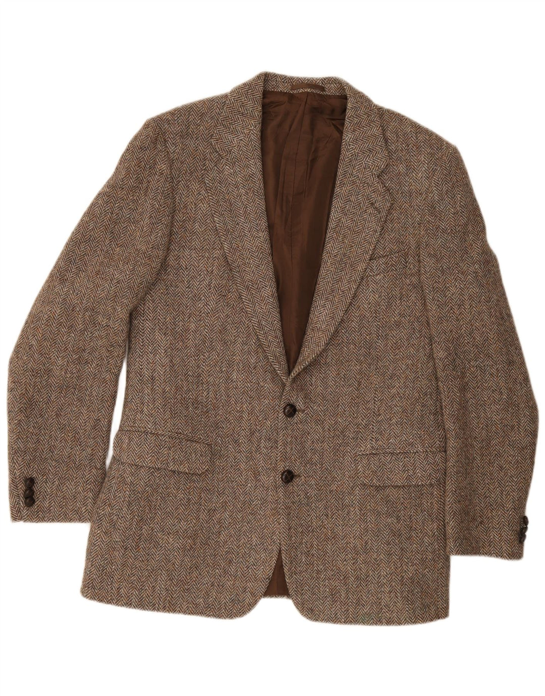 Giacca blazer da uomo St. Michael Harris Tweed UK 40 grande spina di pesce marrone