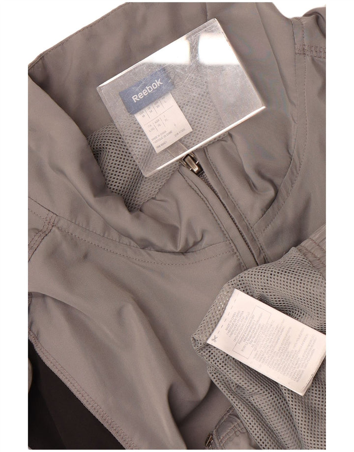 Giacca da ginnastica da uomo Reebok in poliestere color block grigio medio