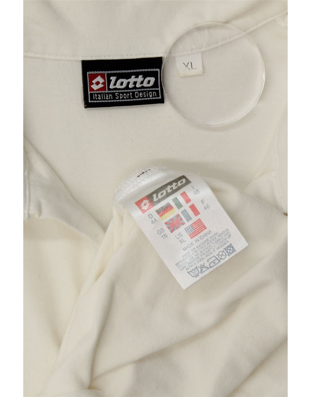 Polo da donna Lotto UK 16 grande in cotone bianco